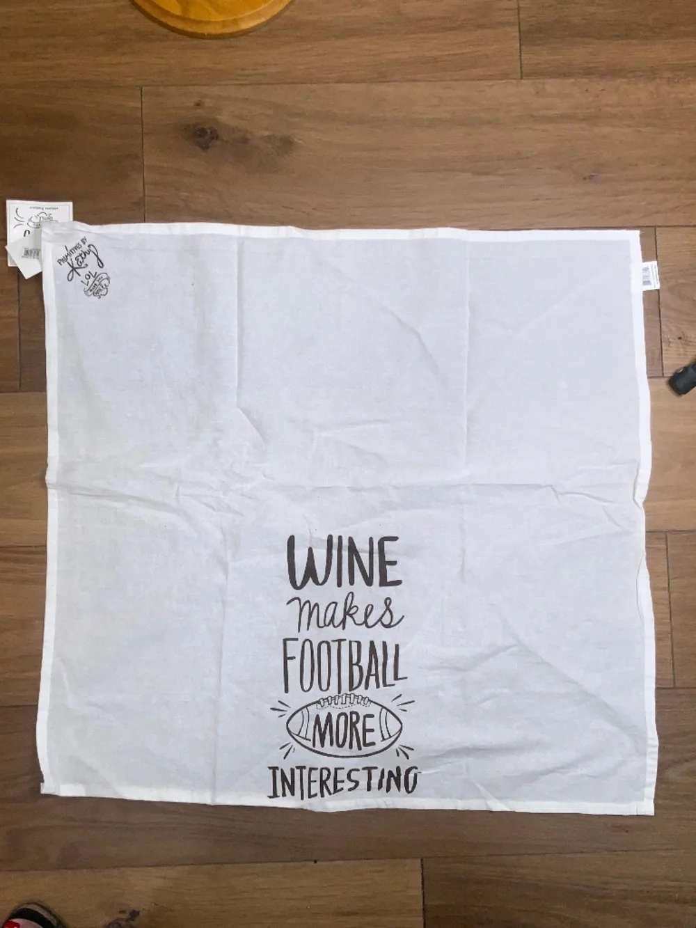 “Wine Makes Football More Interesting” Tea Towel New with Tags